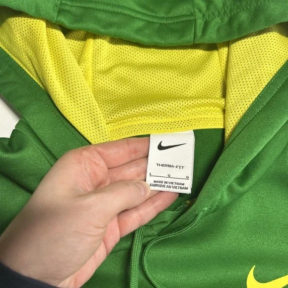 Nike Oregon Ducks Logo Hoodie Mens Large Football Therma-Fit Sweatshirt Pullover - Picture 4 of 10